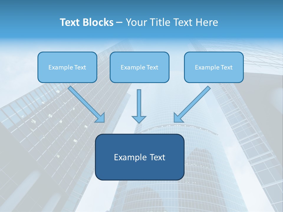 Three Skyscrapers, Business Center In Megalopolis PowerPoint Template