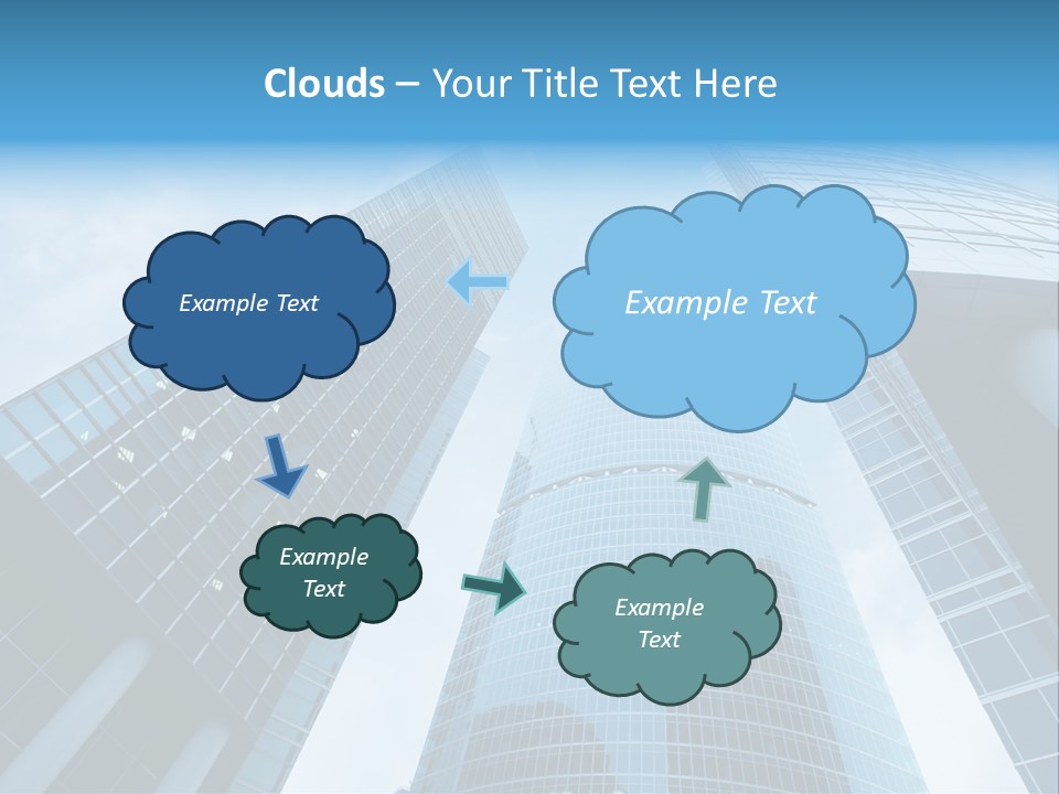 Three Skyscrapers, Business Center In Megalopolis PowerPoint Template