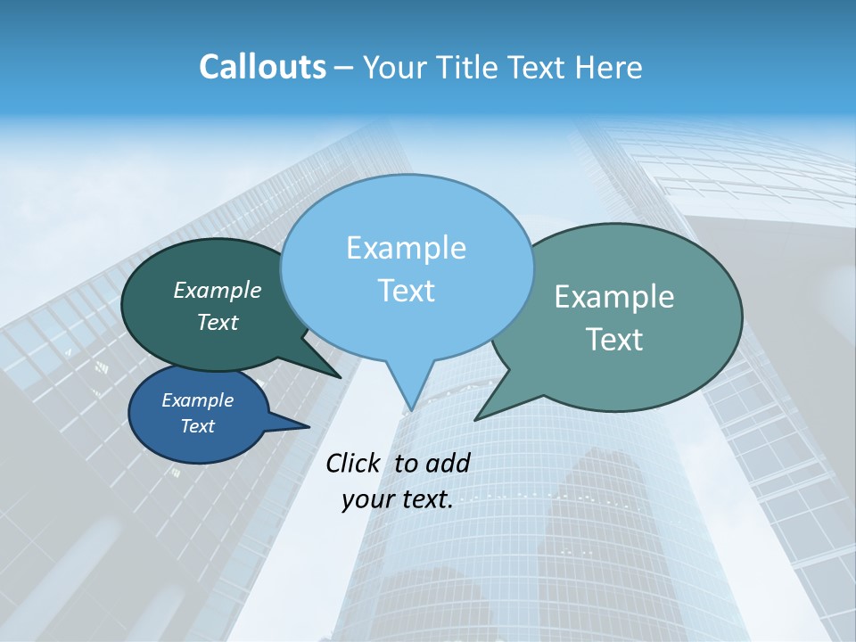 Three Skyscrapers, Business Center In Megalopolis PowerPoint Template