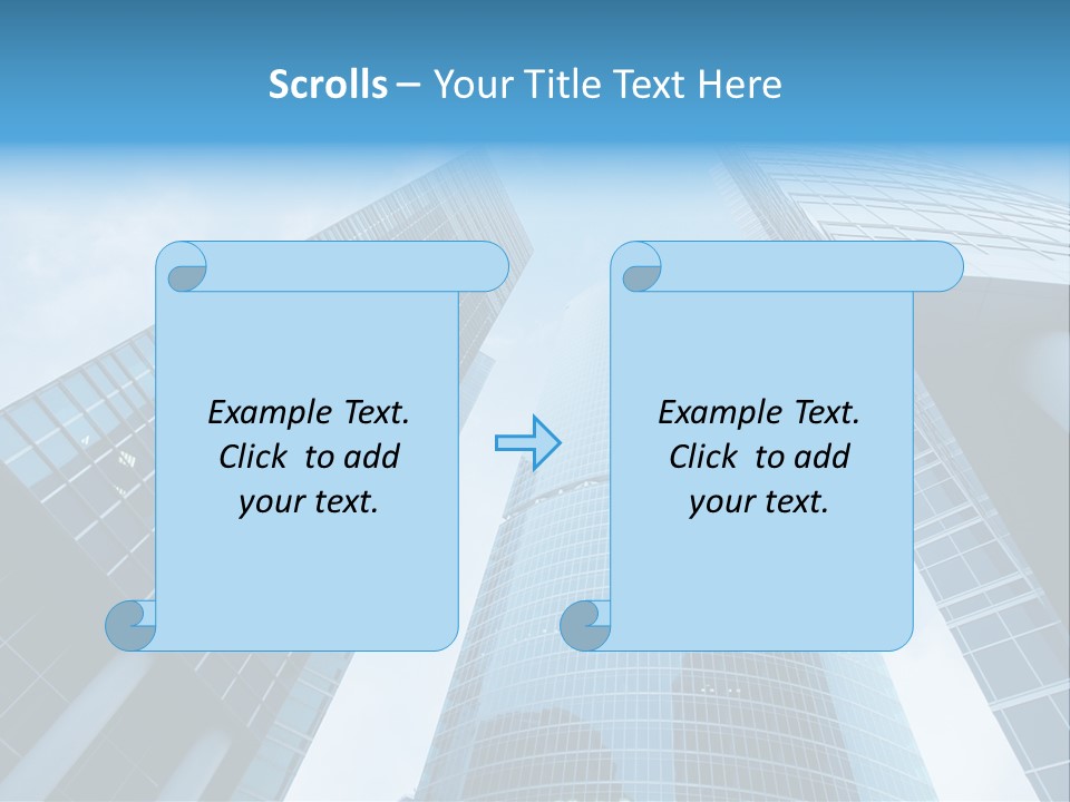 Three Skyscrapers, Business Center In Megalopolis PowerPoint Template