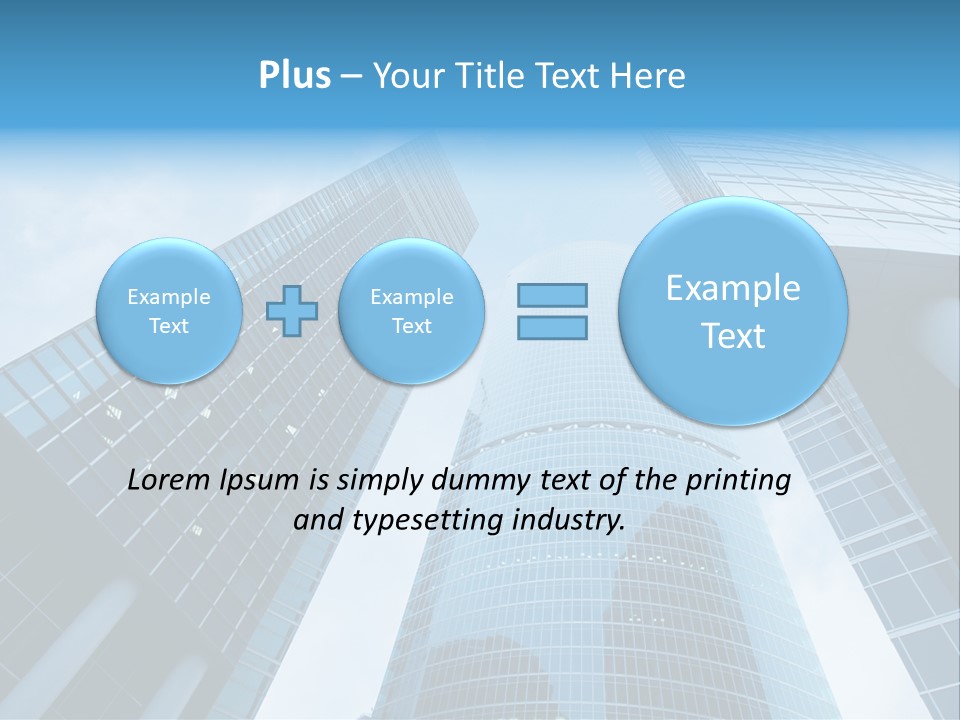 Three Skyscrapers, Business Center In Megalopolis PowerPoint Template