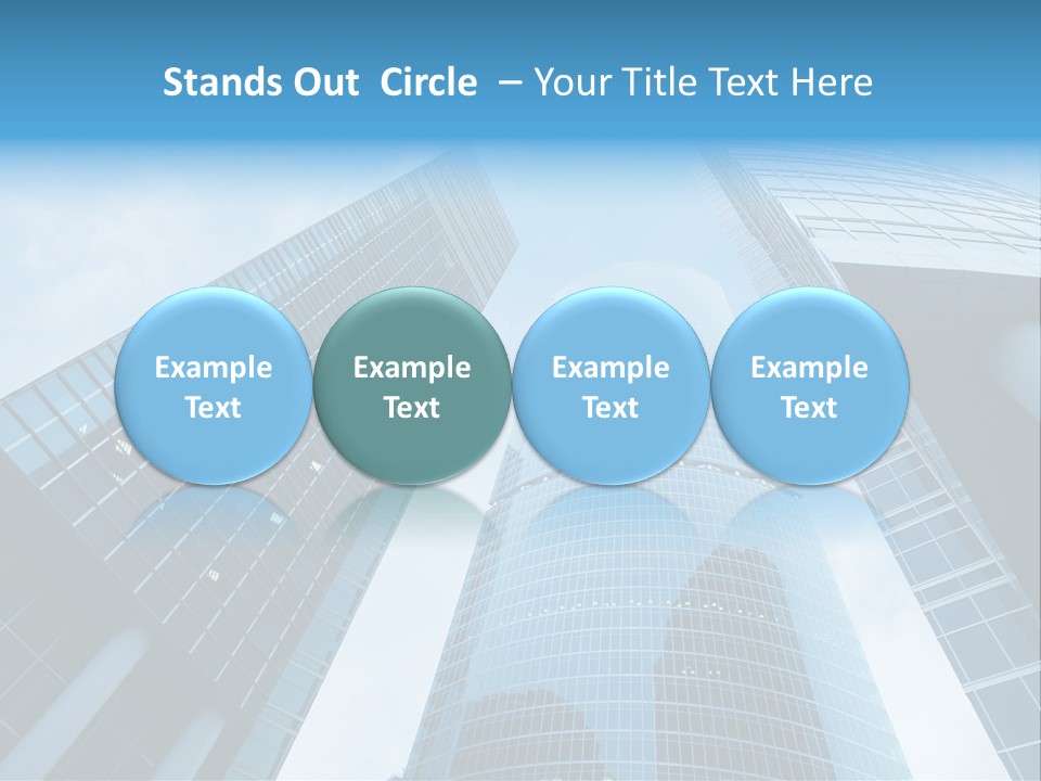 Three Skyscrapers, Business Center In Megalopolis PowerPoint Template