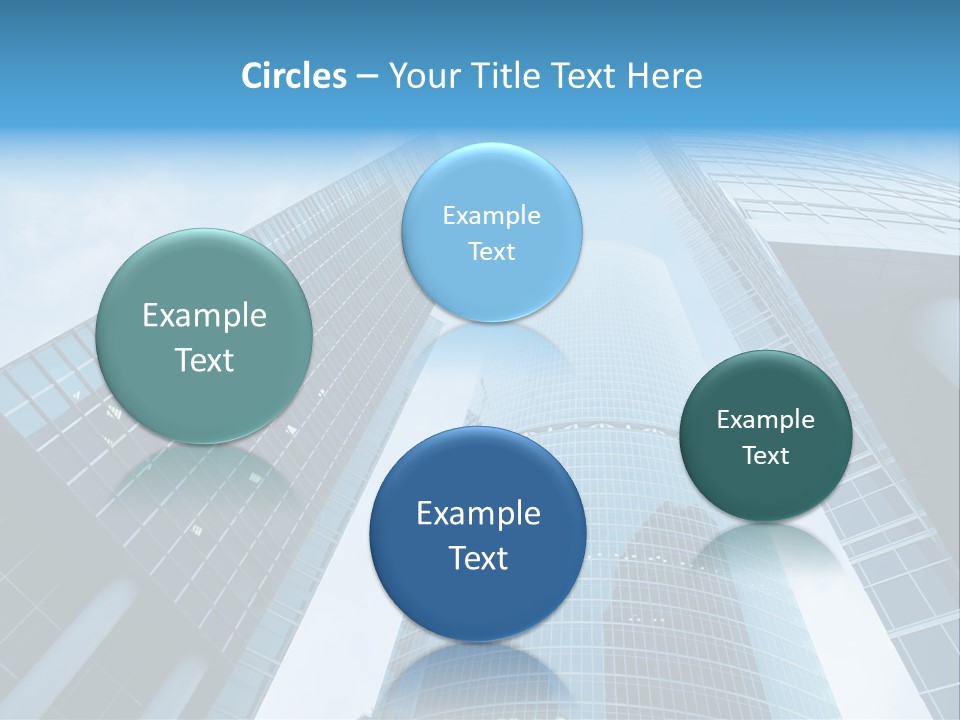 Three Skyscrapers, Business Center In Megalopolis PowerPoint Template