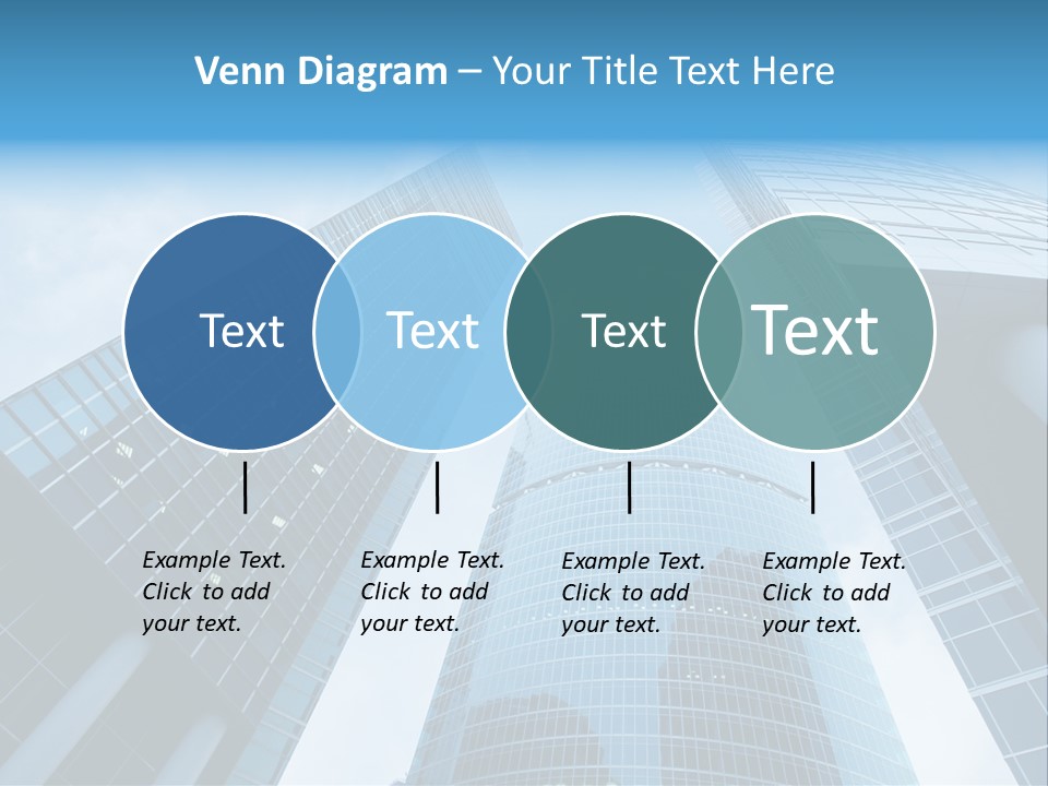 Three Skyscrapers, Business Center In Megalopolis PowerPoint Template