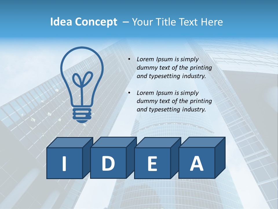 Three Skyscrapers, Business Center In Megalopolis PowerPoint Template