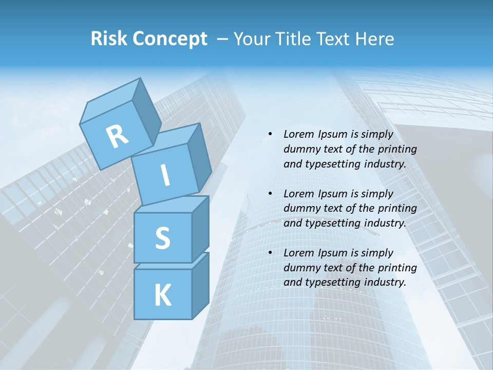 Three Skyscrapers, Business Center In Megalopolis PowerPoint Template