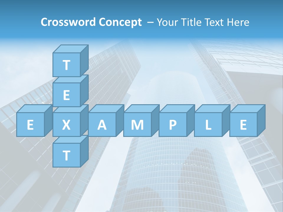 Three Skyscrapers, Business Center In Megalopolis PowerPoint Template