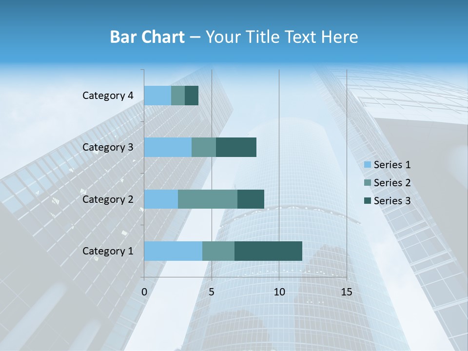 Three Skyscrapers, Business Center In Megalopolis PowerPoint Template