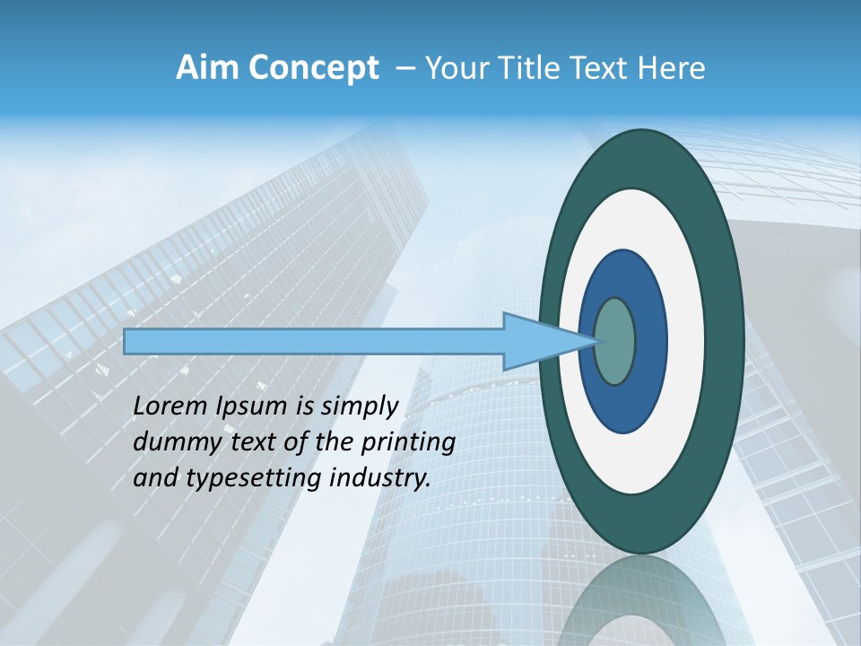 Three Skyscrapers, Business Center In Megalopolis PowerPoint Template
