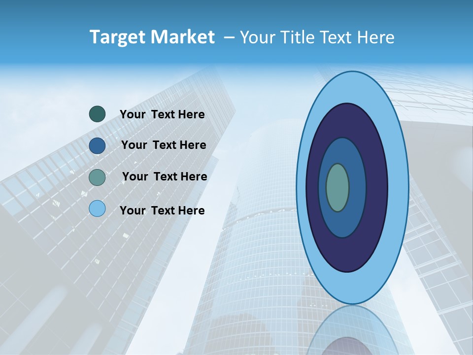 Three Skyscrapers, Business Center In Megalopolis PowerPoint Template