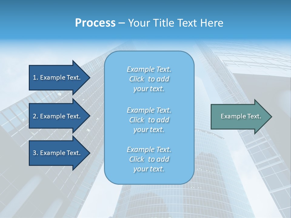 Three Skyscrapers, Business Center In Megalopolis PowerPoint Template