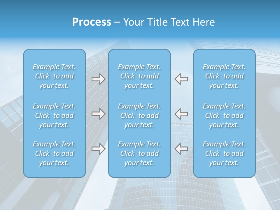Three Skyscrapers, Business Center In Megalopolis PowerPoint Template