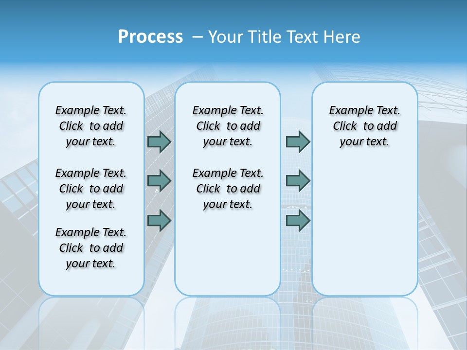 Three Skyscrapers, Business Center In Megalopolis PowerPoint Template