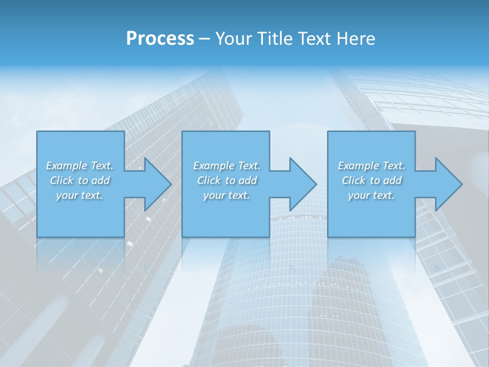 Three Skyscrapers, Business Center In Megalopolis PowerPoint Template