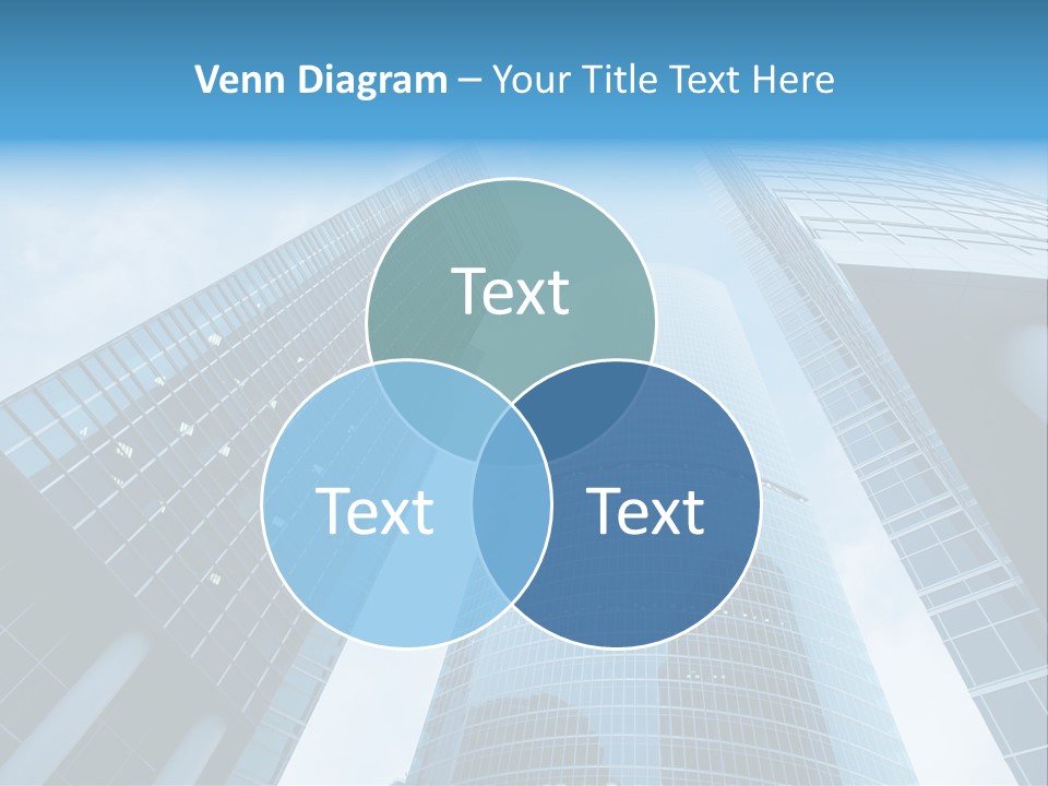 Three Skyscrapers, Business Center In Megalopolis PowerPoint Template