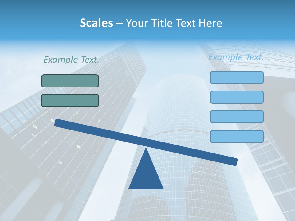 Three Skyscrapers, Business Center In Megalopolis PowerPoint Template