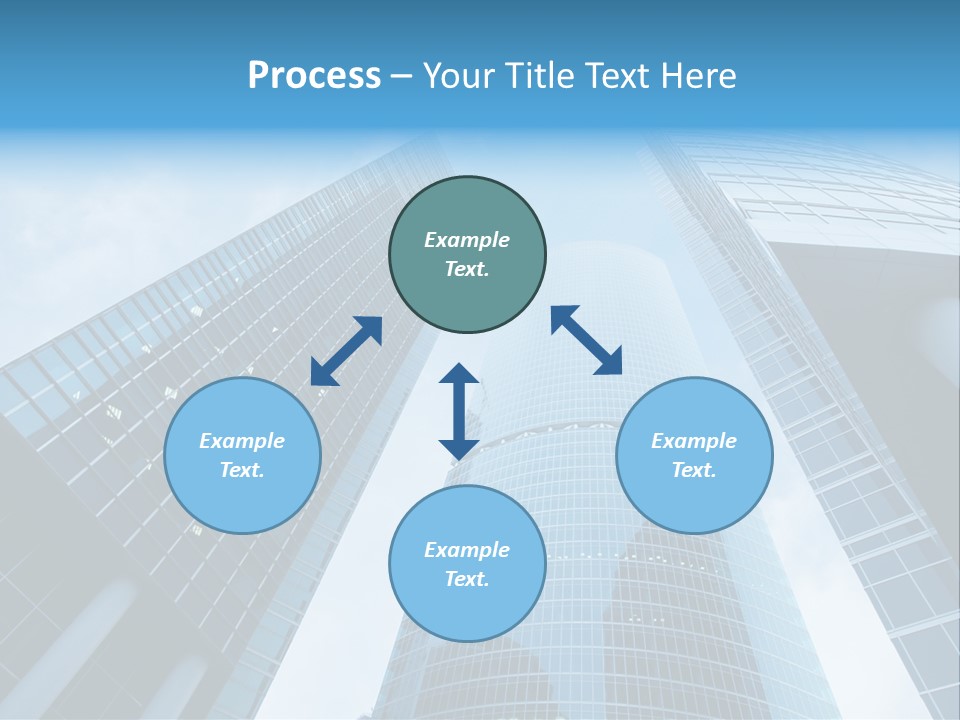 Three Skyscrapers, Business Center In Megalopolis PowerPoint Template