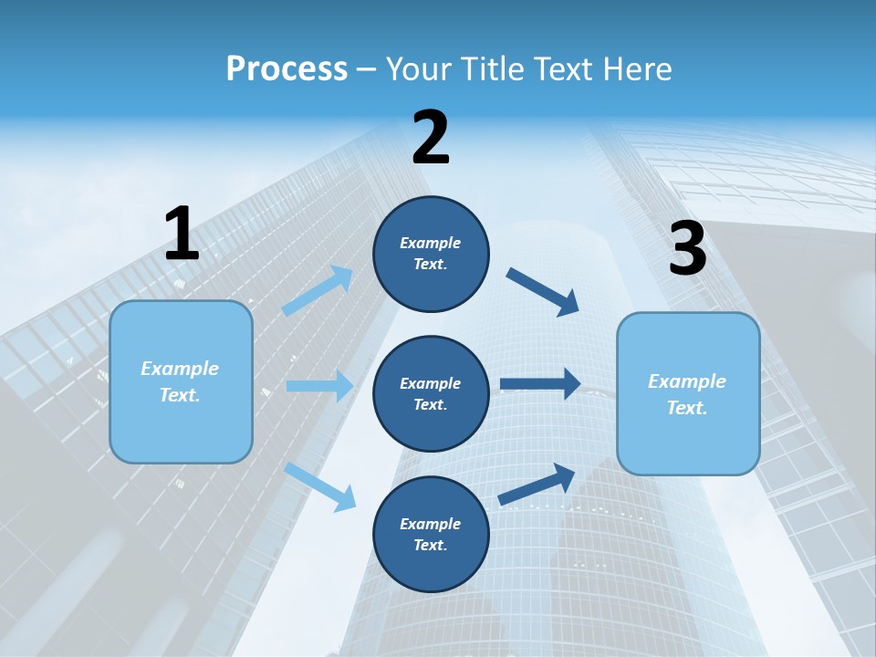 Three Skyscrapers, Business Center In Megalopolis PowerPoint Template