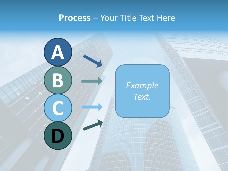Three Skyscrapers, Business Center In Megalopolis PowerPoint Template
