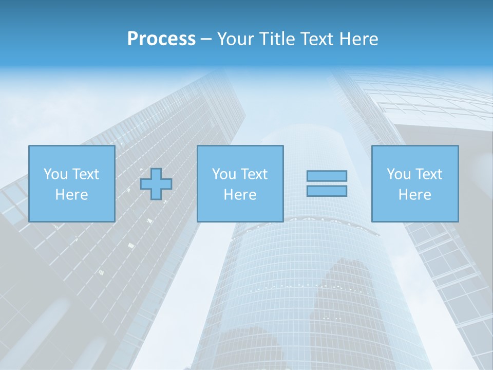 Three Skyscrapers, Business Center In Megalopolis PowerPoint Template