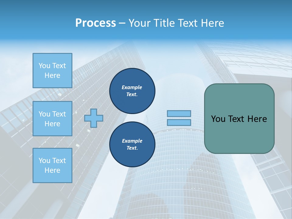 Three Skyscrapers, Business Center In Megalopolis PowerPoint Template