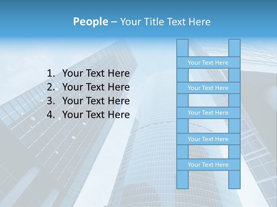 Three Skyscrapers, Business Center In Megalopolis PowerPoint Template