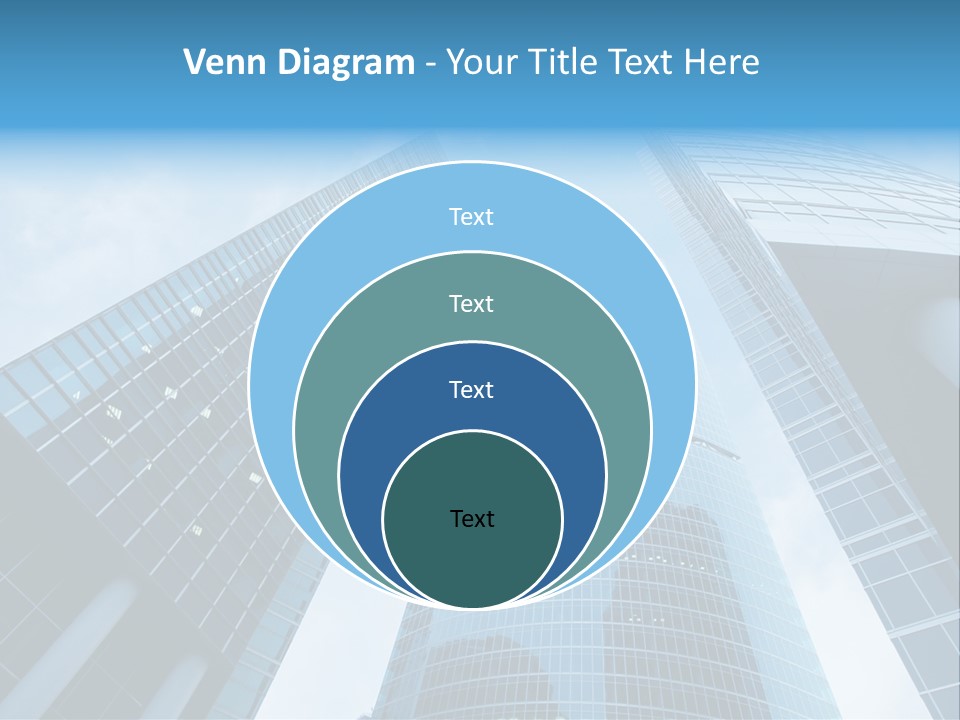 Three Skyscrapers, Business Center In Megalopolis PowerPoint Template