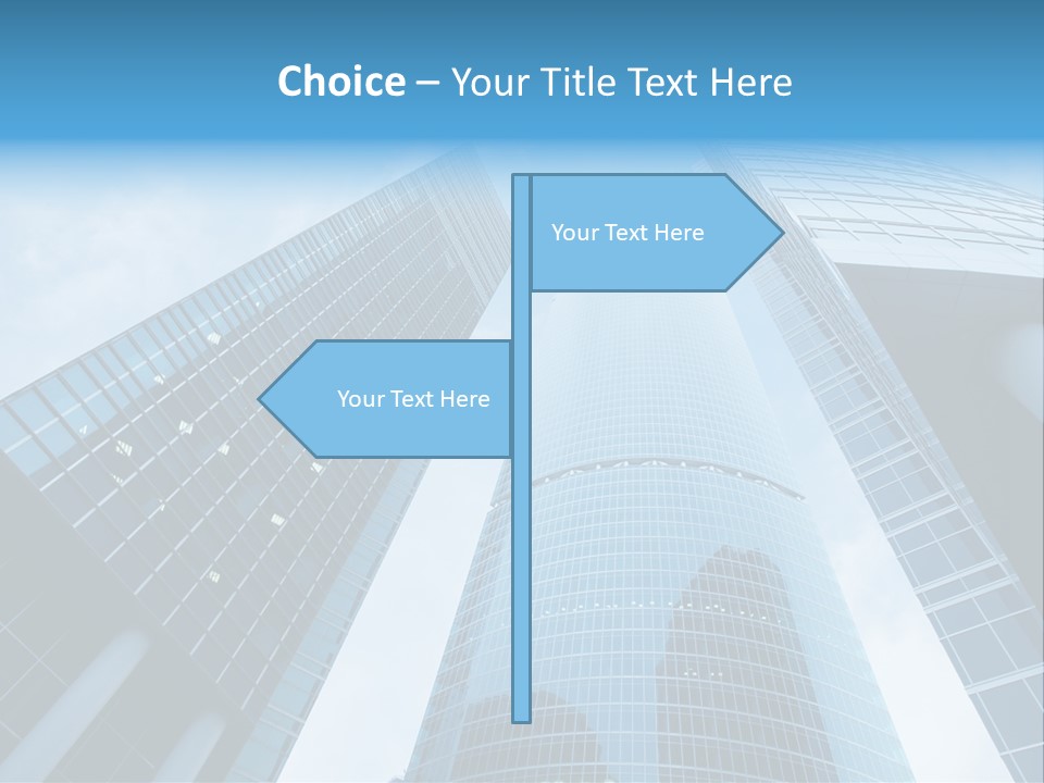 Three Skyscrapers, Business Center In Megalopolis PowerPoint Template