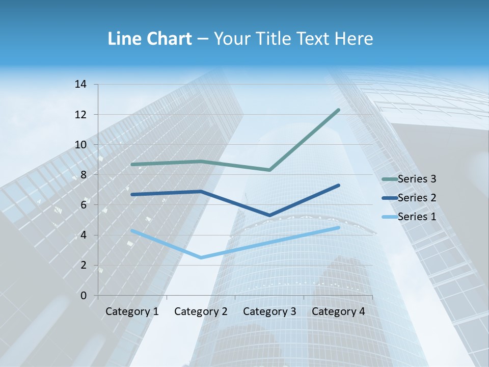 Three Skyscrapers, Business Center In Megalopolis PowerPoint Template