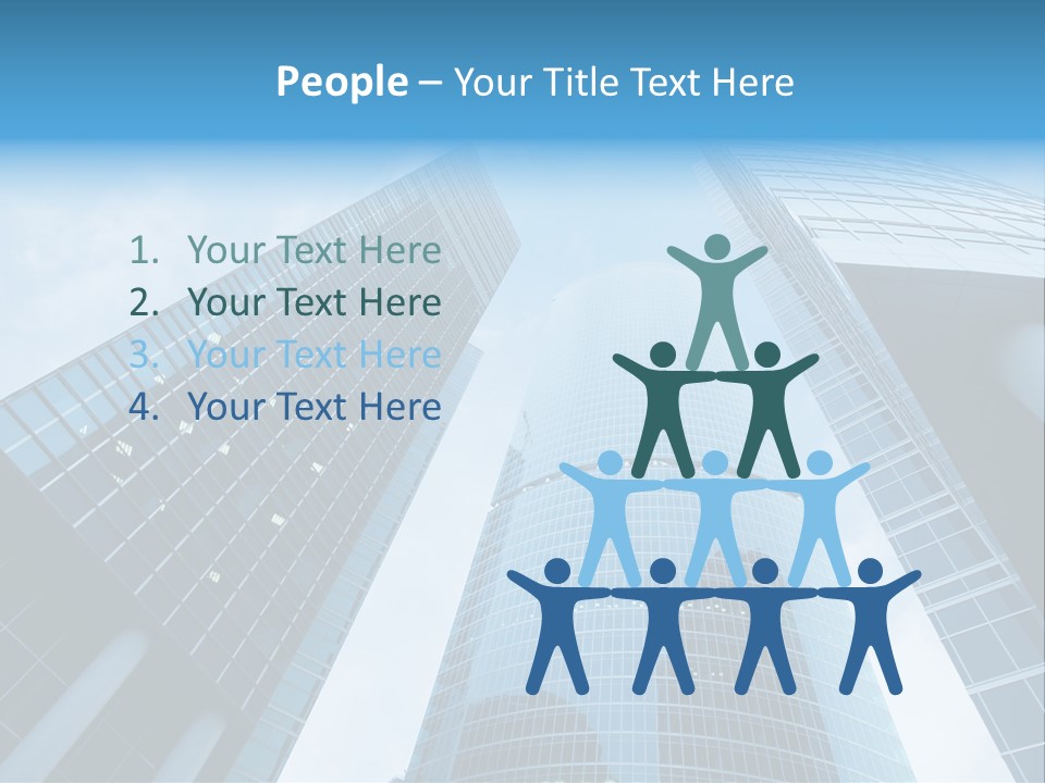 Three Skyscrapers, Business Center In Megalopolis PowerPoint Template