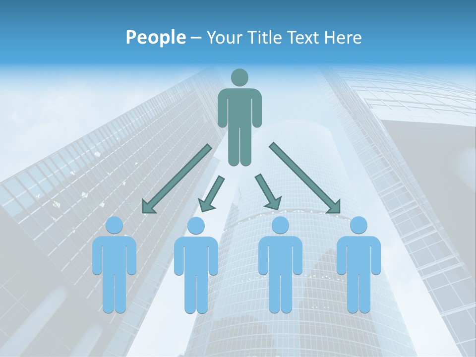 Three Skyscrapers, Business Center In Megalopolis PowerPoint Template