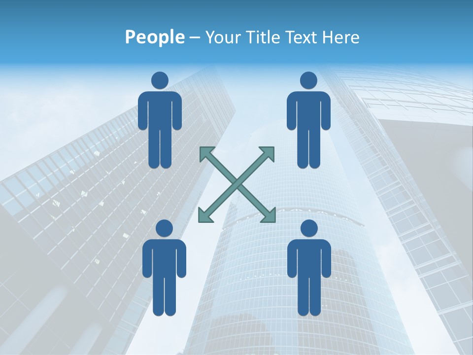 Three Skyscrapers, Business Center In Megalopolis PowerPoint Template