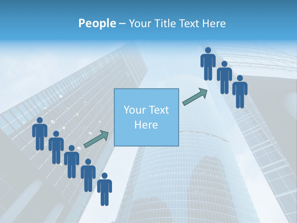 Three Skyscrapers, Business Center In Megalopolis PowerPoint Template