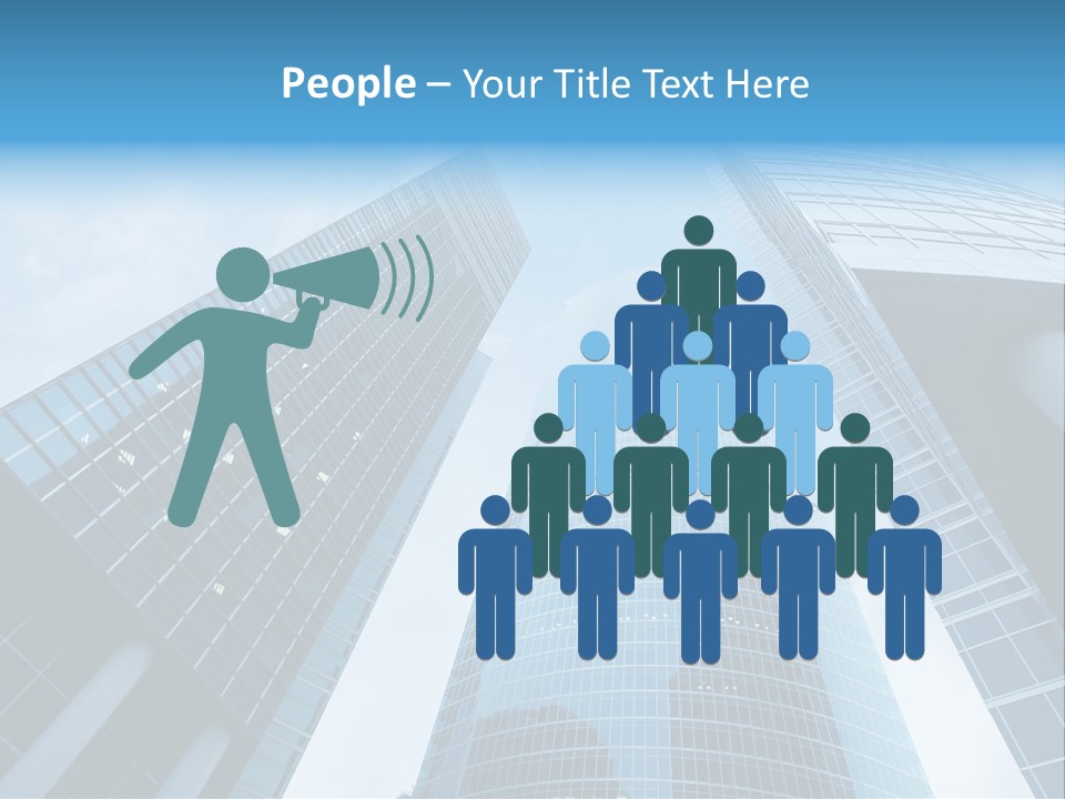 Three Skyscrapers, Business Center In Megalopolis PowerPoint Template