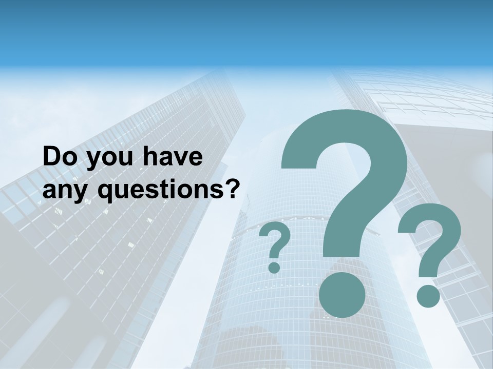 Three Skyscrapers, Business Center In Megalopolis PowerPoint Template