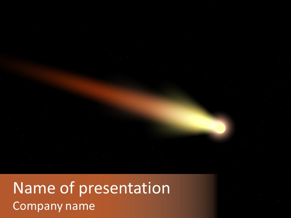 3D Comet Shooting Accross The Sky PowerPoint Template