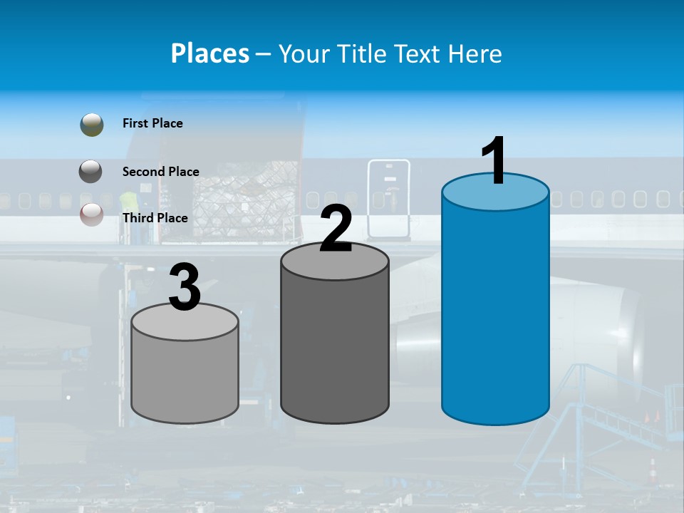 Unloading Cargo From A Big Plane PowerPoint Template