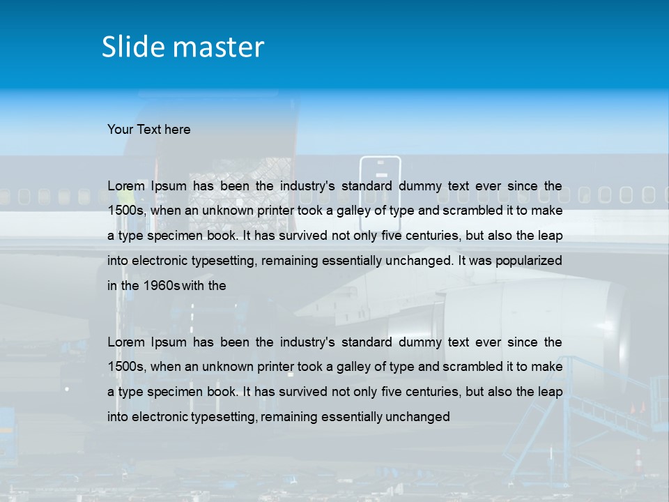 Unloading Cargo From A Big Plane PowerPoint Template