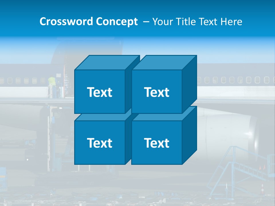 Unloading Cargo From A Big Plane PowerPoint Template
