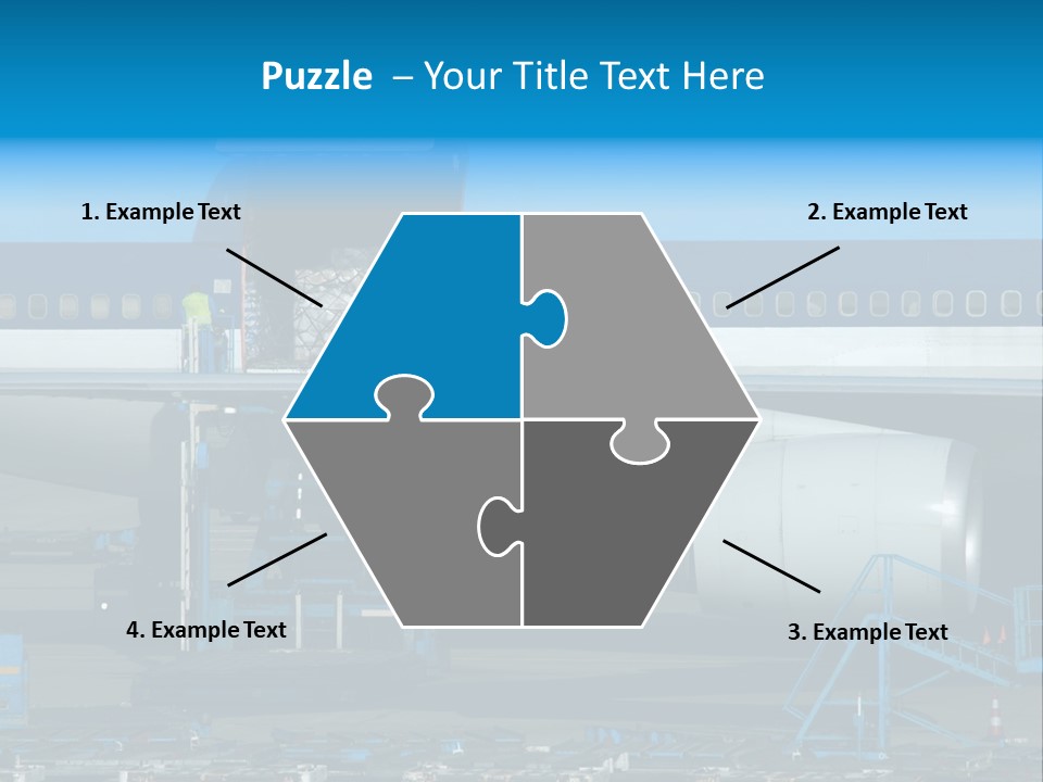 Unloading Cargo From A Big Plane PowerPoint Template