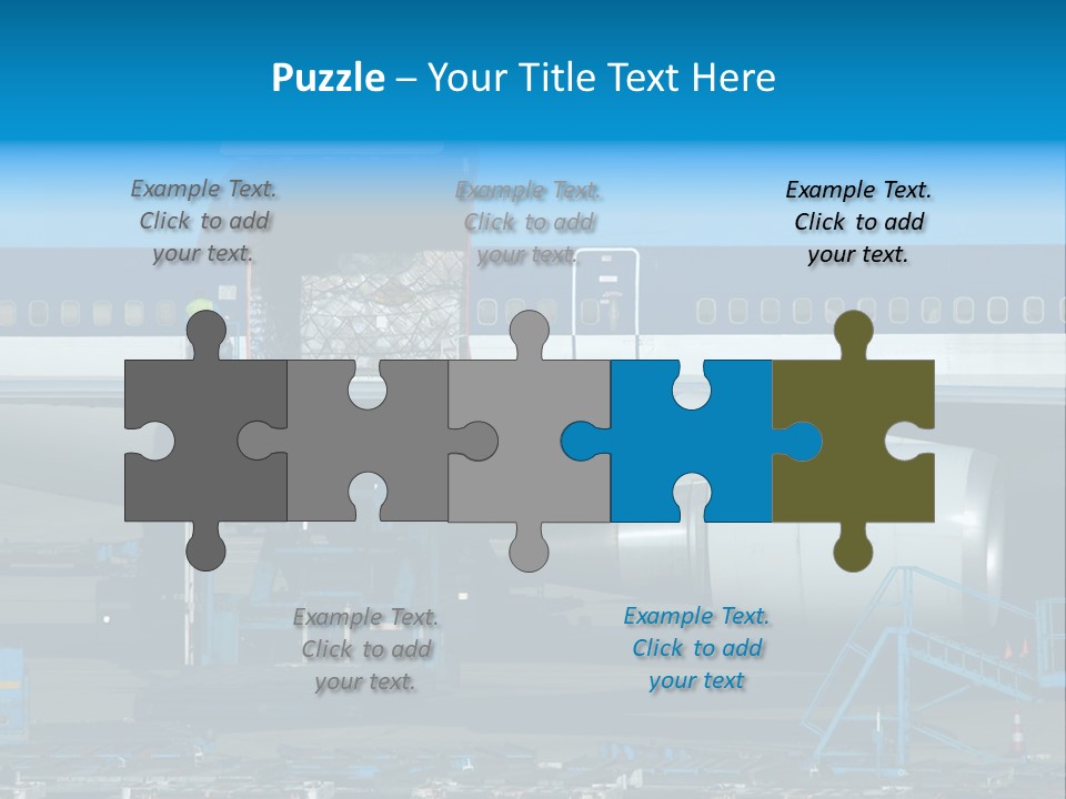 Unloading Cargo From A Big Plane PowerPoint Template