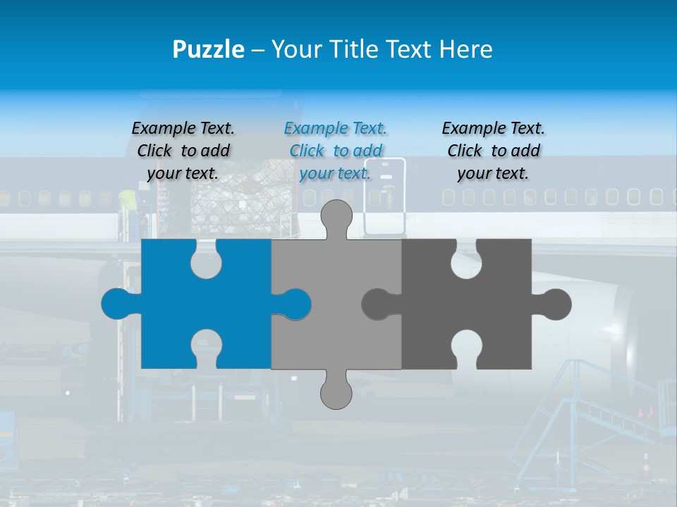 Unloading Cargo From A Big Plane PowerPoint Template