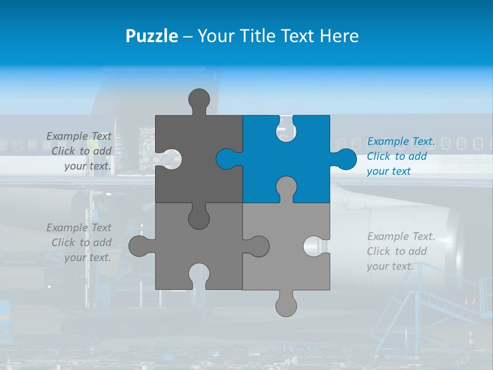 Unloading Cargo From A Big Plane PowerPoint Template