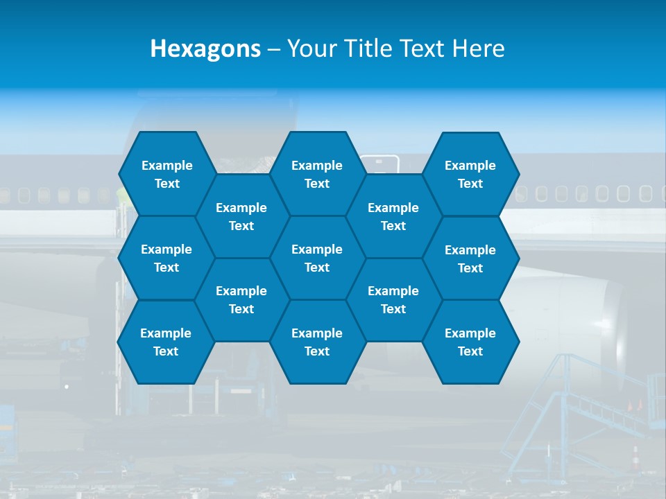 Unloading Cargo From A Big Plane PowerPoint Template