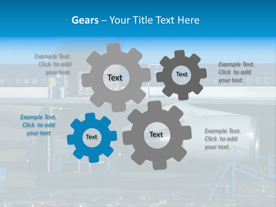 Unloading Cargo From A Big Plane PowerPoint Template