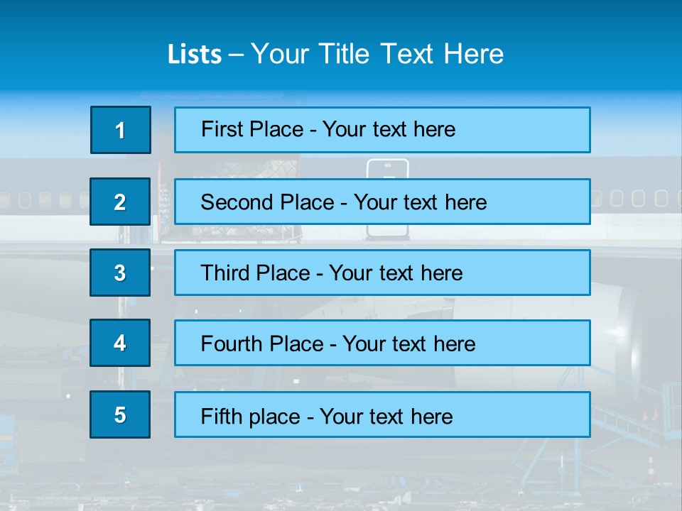 Unloading Cargo From A Big Plane PowerPoint Template