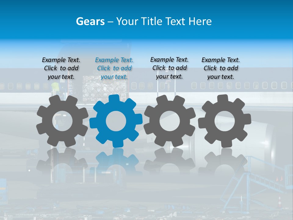 Unloading Cargo From A Big Plane PowerPoint Template