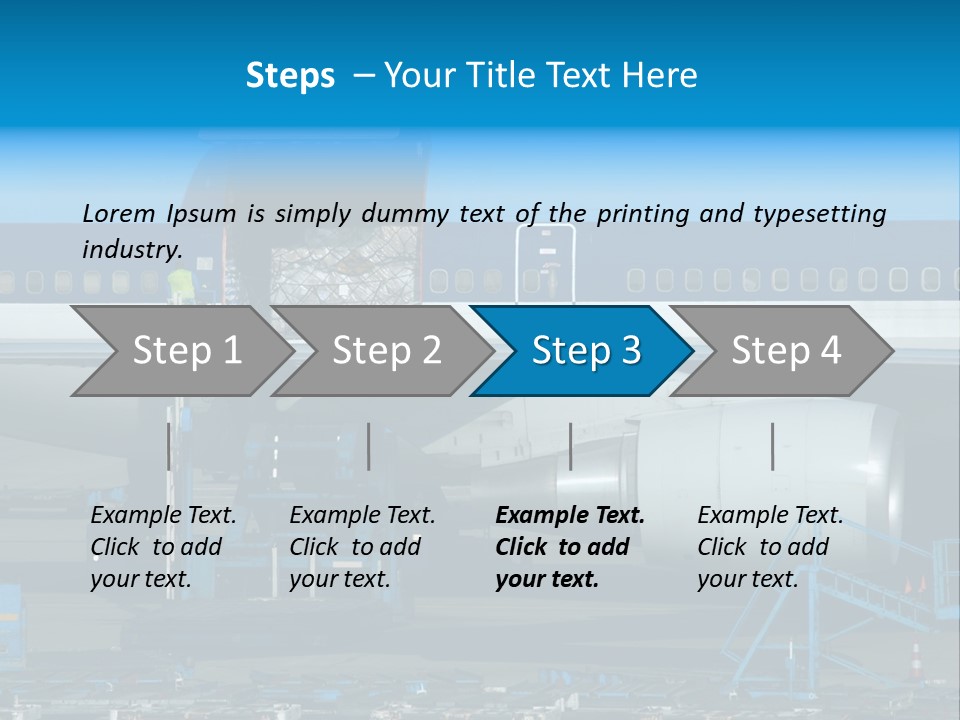 Unloading Cargo From A Big Plane PowerPoint Template