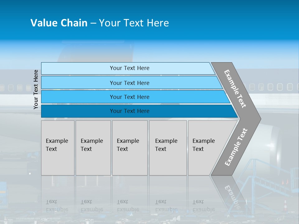 Unloading Cargo From A Big Plane PowerPoint Template