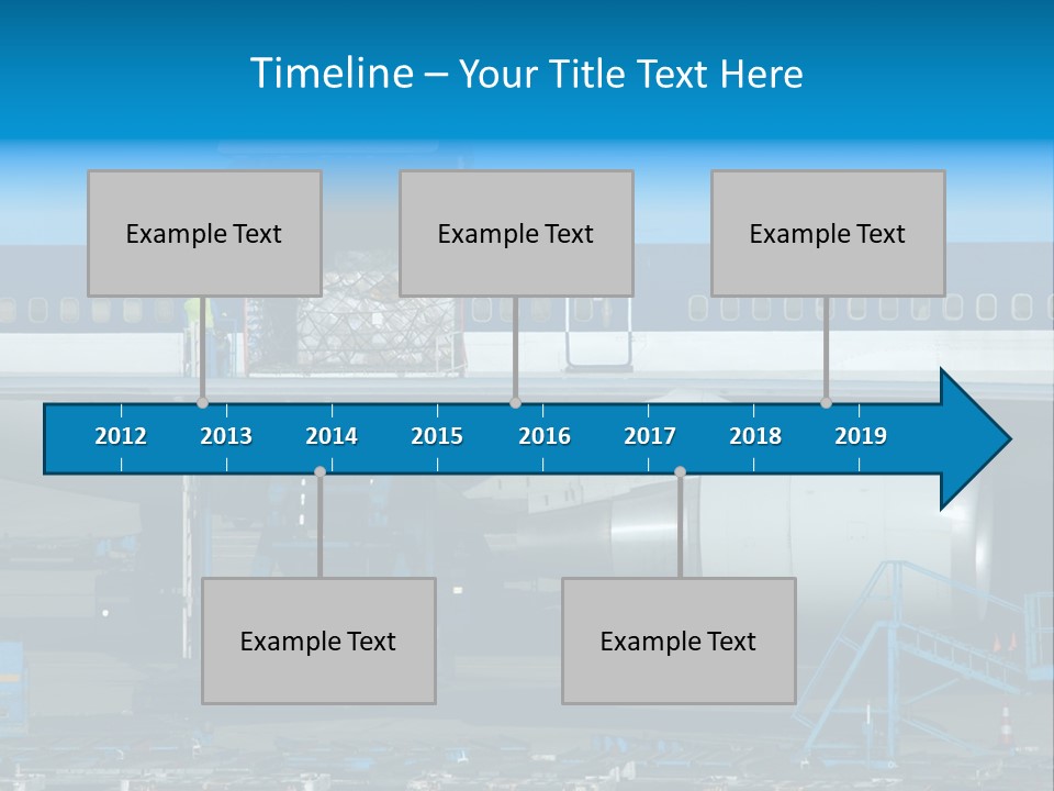 Unloading Cargo From A Big Plane PowerPoint Template